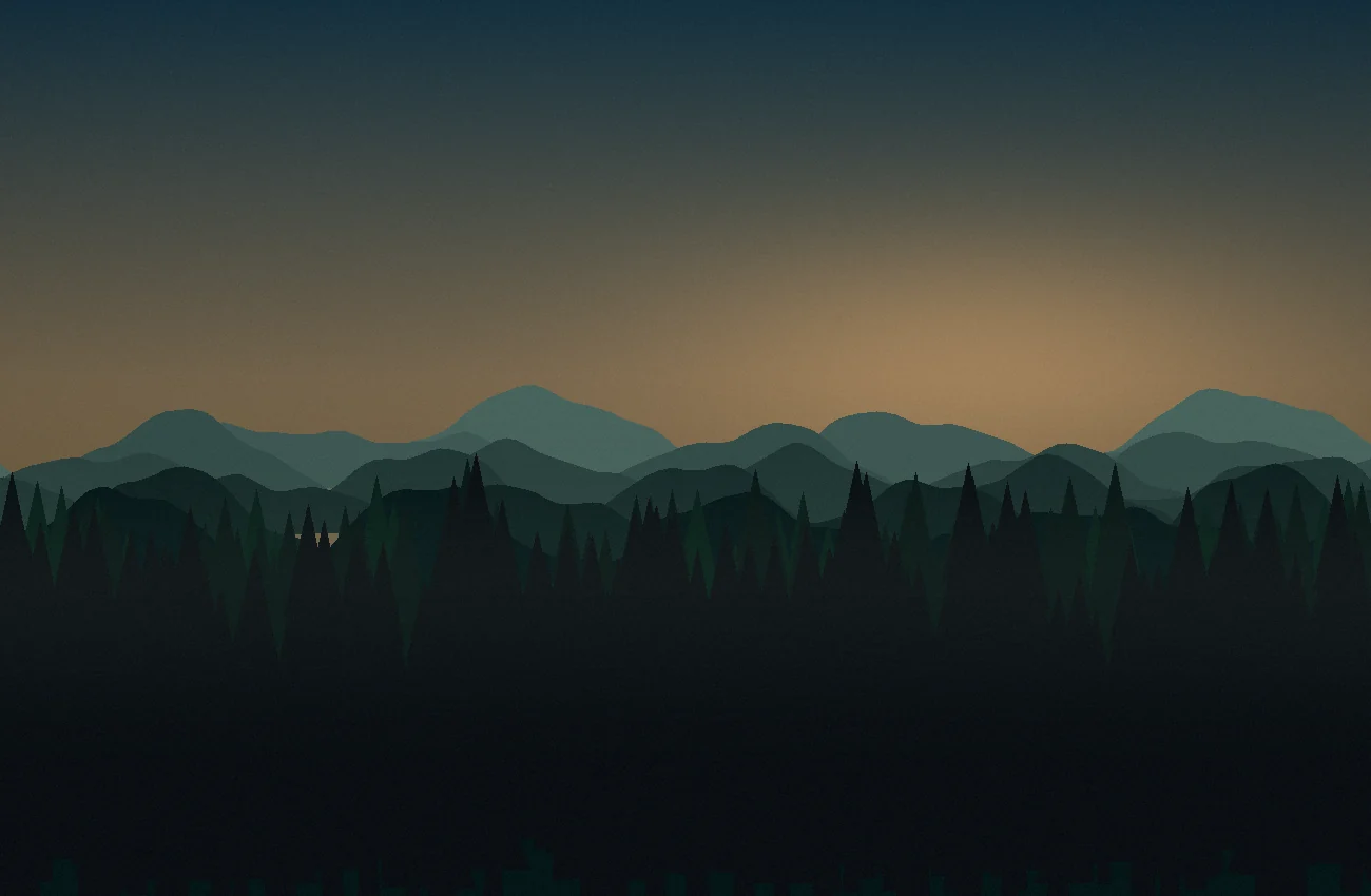 Sonnenaufgang über den Bergrücken des Schwarzwalds